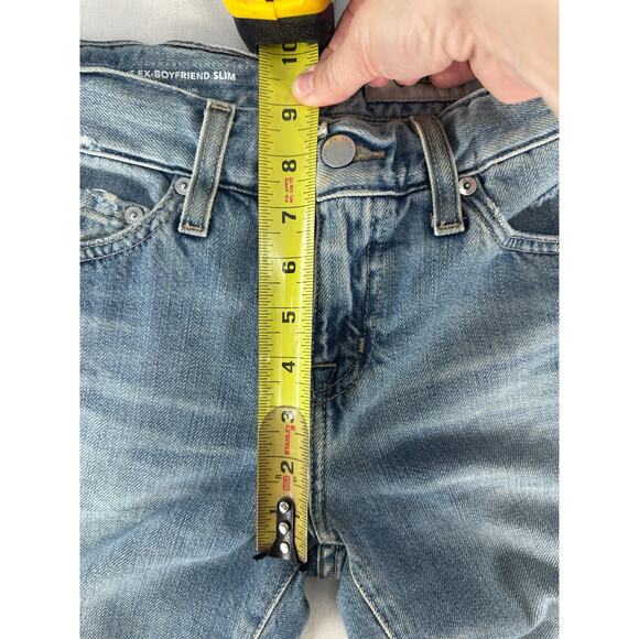 AG Women's sz 26R Ex- Boyfriend Slim Slouchy Slim Distressed Jeans Cotton Ankle - Picture 6 of 13